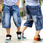 極太デニム ハーフパンツ ジーンズ メンズ ルーズフィ