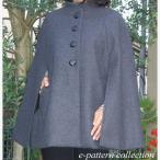 型紙　パターン　マント型紙・3種類の衿から選べます　テキスト付き