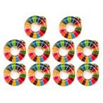 国連本部公式最新仕様SDGs バッジ 20mm 金色丸み仕上げ10個 sdgsバッチ ピンバッチ SDGs 帽子 バッグにも最適 かわいい
