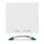 Garage　収納庫/本棚/書棚/シェルフ KK扉　2段用 KK-70D 白/緑取っ手 W792×D17×H734mm （ガラージ/ガラーヂ/ガレージ/オフィス家具/SOHO/ソーホー/事務所/おし