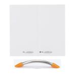 Garage　収納庫/本棚/書棚/シェルフ KK扉　2段用 KK-70D 白/橙取っ手 W792×D17×H734mm （ガラージ/ガラーヂ/ガレージ/オフィス家具/SOHO/ソーホー/事務所/おし