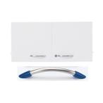 Garage　収納庫/本棚/書棚/シェルフ KK扉　1段用 KK-40D 白/青取っ手 W792×D17×H390mm （ガラージ/ガラーヂ/ガレージ/オフィス家具/SOHO/ソーホー/事務所/おし