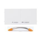 Garage　収納庫/本棚/書棚/シェルフ KK扉　1段用 KK-40D 白/橙取っ手 W792×D17×H390mm （ガラージ/ガラーヂ/ガレージ/オフィス家具/SOHO/ソーホー/事務所/おし