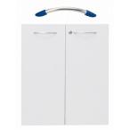 Garage　収納庫/本棚/書棚/シェルフ KK扉　H700mm用　KK-60070D 白/青取っ手 （ガラージ/ガラーヂ/ガレージ/オフィス家具/SOHO/ソーホー/事務所/おしゃれ/シンプ