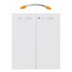 Garage　収納庫/本棚/書棚/シェルフ KK扉　H700mm用　KK-60070D 白/橙取っ手 （ガラージ/ガラーヂ/ガレージ/オフィス家具/SOHO/ソーホー/事務所/おしゃれ/シンプ