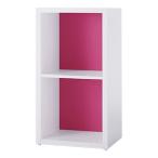 Garage グリッド収納庫GR　2段基本ユニット　GR-0408　ピーチピンク （ガラージ/ガレージ/家具）