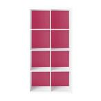 Garage グリッド収納庫GR　4段2列セット　GR-0818　ピーチピンク （ガラージ/ガレージ/家具）