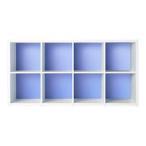 Garage グリッド収納庫GR　2段4列セット　GR-1608　ウォーターブルー （ガラージ/ガレージ/家具）