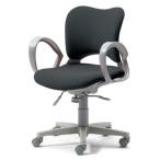 プラス オフィスチェア オーバル ローバック ループ肘付き 本体色:ミディアムグレー KB-Z26SEL (PLUS OVAL CHAIR/オフィスチェアー/パソコンチェア/デ