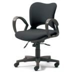 プラス オフィスチェア オーバル ローバック ループ肘付き 本体色:ダークグレー KB-Z26SEL (PLUS OVAL CHAIR/オフィスチェアー/パソコンチェア/デスク