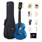 テノールウクレレEnya EUT-MS BU マホガニー全単板26サイズウクレレ初心者セット 美しい桜の花ヘッド 高品質の