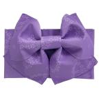 ショッピング子供 浴衣 子供 浴衣帯 作り帯 付け帯 No.18 薄紫 江戸紫 花柄 Lサイズ リボン 女の子 在庫処分品 【宅配便】