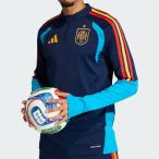 FIFAワールドカップ2026スペイン代表ナショナルチーム オフィシャルグッズadidasサッカー メンズ トレーニングロングシャツTiro26紺