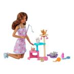 バービー おもちゃとキャットタワーつき！かわいいネコのおせわセットおもちゃ こども 子供 女の子 人形遊び 3歳