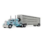 ショッピングスリーパー ファーストギア 1／64 ピータービルト351 36インチ ヴィンテージスリーパー付 ブルー／ホワイトボディ ＆ 45フィート ウイルソン ヴィンテ....