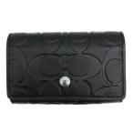 コーチ ★COACH★ ファイブ リング キーケース シグネチャー レザー ブラック CX143 QB/BK【ギフトラッピング可】