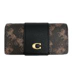 ショッピングキーリング コーチ ★COACH★ 6リング キーケース ホース アンド キャリッジ プリント ブラック ブラウン CI210 B4AWV【ギフトラッピング可】