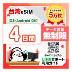 【台湾eSIM】4日間／データ無制限／最短即日発行／日本人による安心LINEサポート／有効期限90日／データ通信専用