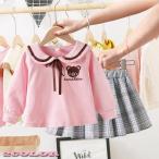 子供服女の子長袖セットアップトップ...