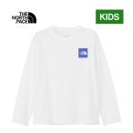 ザ・ノース・フェイス ノースフェイス ロングスリーブスモールスクエアロゴティー NTJ32357 WE ホワイト3 キッズ 2024春夏モデル 男の子 女の子 親子コーデ