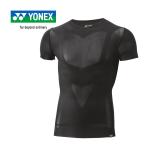ヨネックス YONEX ユニVネック半袖シャツ STBA1022 007 ブラック メンズ レディース コンプレッション 機能インナー アンダーウエア トップス シャツ
