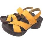 リゲッタ Re：getA クロスベルトウェッジサンダル RGT R2682 MUS マスタード レディース カジュアル ウェッジソール バックベルト 面ファスナー サンダル