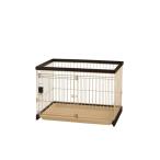 木製お掃除簡単ペットサークル 90-60 ダークブラウン〔ペット用品〕