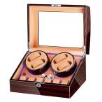 FRUCASE Automatic Watch Winder Brown New Version 4+6 Wooden Watch Box Watches Storage Luxury 並行輸入品