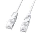 訳あり新品 極細LANケーブル CAT6 1m ホワイト LA-SL6-01W サンワサプライ パッケージにキズ、汚れあり ネコポス対応