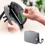 ガジェットポーチ Mサイズ モバイルバッテリー・Wi-Fiルーター・パスポート収納 ストラップ付 グレー EZ2-BAGIN013GY