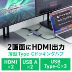 USB-C モバイルドッキングステーション 7-in-1 HDMI 4K/30Hz 2画面 PD100W 急速充電 USB-A 5Gbps USBハブ 薄型 EZ4-DKMP6GM ネコポス対応