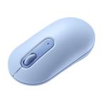 Bluetoothマウス 薄型 3ボタン 静音 かわいい 3台マルチペアリング 乾電池式 ワイヤレス 無線 くすみカラー ブルー MA-BBS333BL