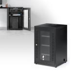 機器収納ボックス ネットワークラック 中型 サーバー 通信機器 NAS ルーター ハブ 黒 out-EEX-MCBX01BK アウトレット