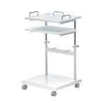 プロジェクター台 高さ調整 中棚/下棚 トレー ケーブルフック付き 耐荷重15kg デスク下 out-PR-17 アウトレット