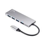 USB TypeC ハブ 4ポート USB A×4ポート ケーブル一体型 USB3.2 Gen2対応 10Gbps高速対応 アルミ放熱 Windows Mac iPad Chromebook USB-1 ネコポス対応