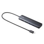 ドッキングステーション Type-C 接続 5 in 1 HDMI2つ 2画面出力 4K/60Hz対応 PD100W スリム コンパクト ケーブル長30cm USB-5TCHHPS22BK