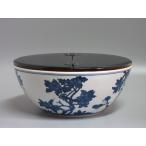 染付花鳥紋平水指　手塚祥堂造　共箱