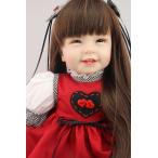 リボーンドール リアル 赤ちゃん人形 トドラードール ベビードール 55cm 高級 かわいい 笑顔 ロングヘアー ドレス ba44