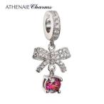 THENAIE パンドラ適合 ビーズチャーム シルバー925 CZパヴェ 925 Silver CZ Paved Charm Bead Fit Pandora ペンダントタイプ