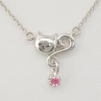 ネックレス ピンクトルマリン 一粒 誕生日 プラチナ900 ネコ ペンダント 猫 キャット ネックレス プレゼント ギフト 誕生日 プレゼント 母の日