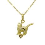 ネックレス 11月誕生石 シトリン 一粒 ネコ ペンダント 猫 キャット 18金 誕生日 プレゼント イエローゴールド 誕生日 プレゼント 母の日