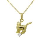 ネックレス レディース 18金 ムーンストーン 一粒 ネコ ペンダント 誕生石 猫 キャット イエローゴールド 誕生日 プレゼント ギフト 母の日 爆買