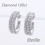 ダイヤモンド ピアス フープ ゴールド 10k 中折れ 2連 ダブル エタニティ K10 誕生日 プレゼント 母の日 爆買