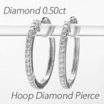 ダイヤモンド ピアス フープ ゴールド 18k 中折れ エタニティ 18金 k18 誕生日 プレゼント 母の日