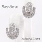 ピアス レディース プラチナ 900 ダイヤモンド パヴェ オーバル 馬蹄 ホースシュー 揺れる 誕生日 プレゼント 母の日 爆買