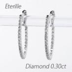 ダイヤモンド ピアス フープ プラチナ 900 中折れ エタニティ オーバル スレンダー 誕生日 プレゼント 母の日 爆買