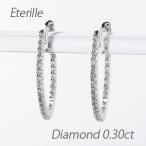 ダイヤモンド ピアス フープ ゴールド 10k 中折れ エタニティ オーバル スレンダー 誕生日 プレゼント 母の日 爆買