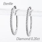 ダイヤモンド ピアス フープ ゴールド 18k 中折れ エタニティ オーバル スレンダー 誕生日 プレゼント 母の日 爆買