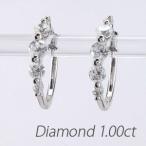 ダイヤモンド ピアス フープ ゴールド 18k 中折れ オーバル 誕生日 プレゼント 母の日