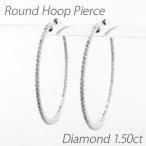 ダイヤモンド ピアス フープ ゴールド 10k 中折れ エタニティ スレンダー 誕生日 プレゼント 母の日